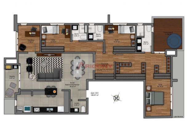 Imagem Cobertura com 3 Quartos à Venda, 164 m² em Nossa Senhora De Lourdes - Santa Maria
