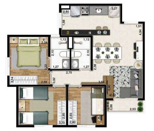 Imagem Apartamento à Venda, em Serpa - Caieiras Imagem Apartamento à Venda, em Serpa - Caieiras