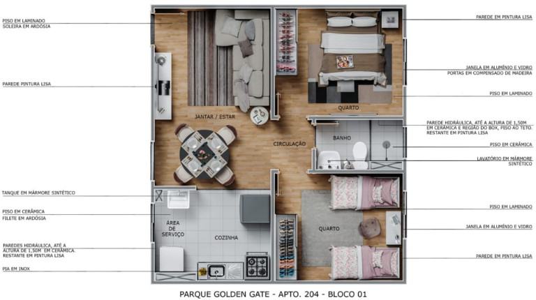 Imagem Apartamento com 2 Quartos à Venda, 42 m² em Três Barras - Contagem