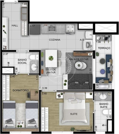 Imagem Apartamento com 2 Quartos à Venda, 55 m² em Bela Vista - Osasco