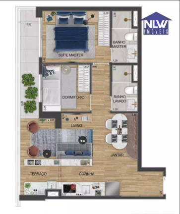 Apartamento com 2 Quartos à Venda, 57 m² em Brooklin Novo - São Paulo
