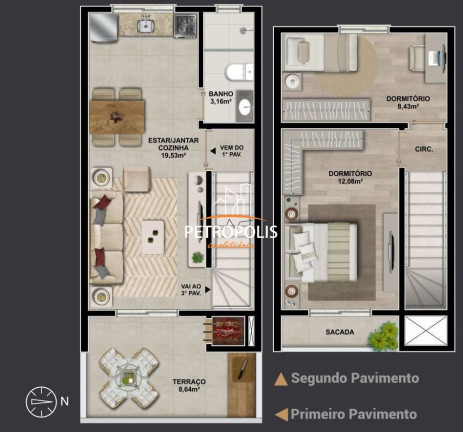 Sobrado com 2 Quartos à Venda, 94 m² em Desvio Rizzo - Caxias Do Sul