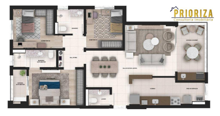 Apartamento com 3 Quartos à Venda, 107 m² em Edifício épico - Sorocaba