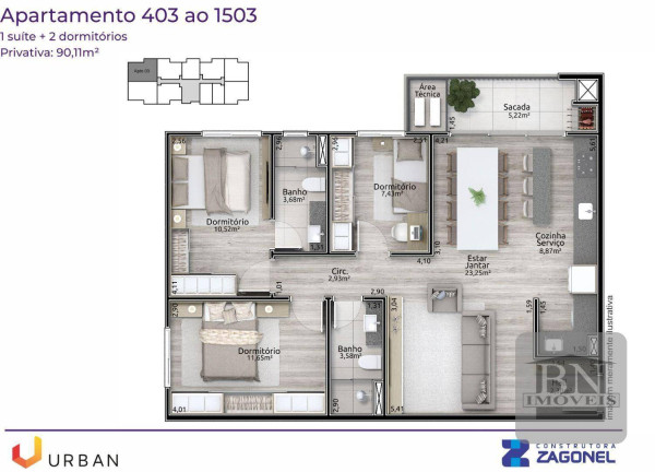 Apartamento com 2 Quartos à Venda, 69 m² em Centro - Santa Cruz Do Sul