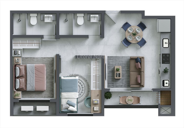 Imagem Apartamento com 2 Quartos à Venda, 54 m² em Dom Bosco - Itajaí