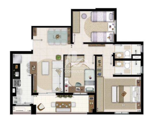 Imagem Apartamento com 3 Quartos à Venda, 84 m² em Marapé - Santos