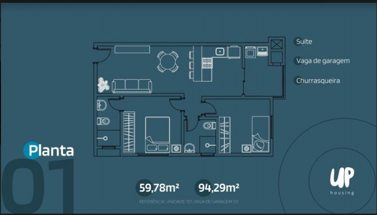 Imagem Apartamento com 2 Quartos à Venda, 59 m² em Centro - Cascavel