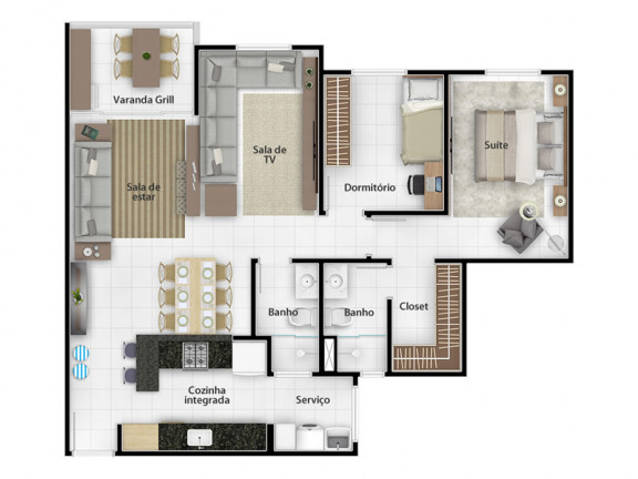 Imagem Apartamento com 2 Quartos à Venda, 75 m² em Altos Do Morumbi - Vinhedo