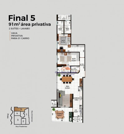 Imagem Apartamento com 2 Quartos à Venda, 91 m² em Canto Do Forte - Praia Grande