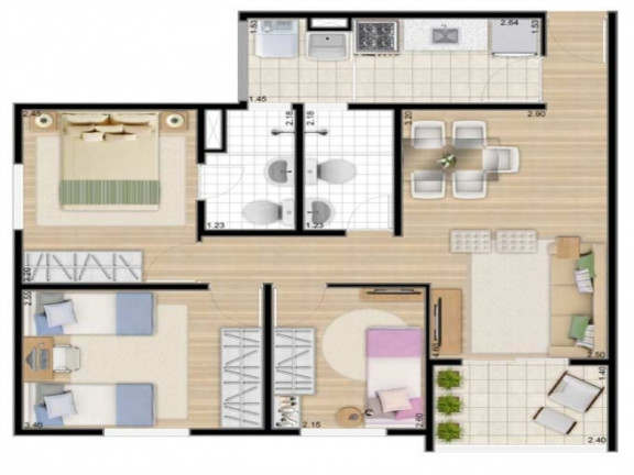 Imagem Imóvel com 3 Quartos à Venda, 61 m² em Itaquera - São Paulo Imagem Imóvel com 3 Quartos à Venda, 61 m² em Itaquera - São Paulo