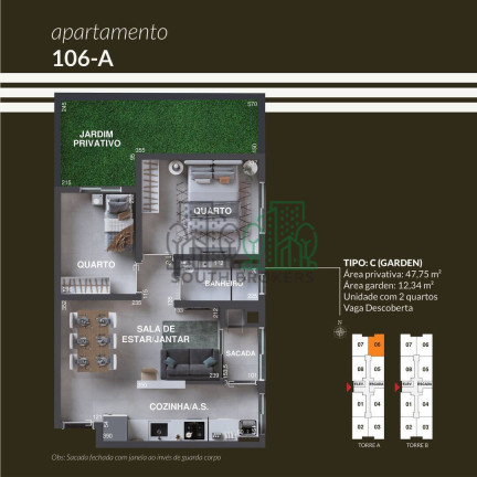 Imagem Apartamento com 3 Quartos à Venda, 46 m² em Alto Tarumã - Pinhais