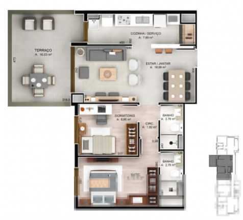 Imagem Imóvel com 1 Quarto à Venda, 45 m² em Jardim Botânico - Porto Alegre