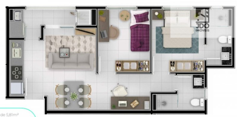 Imagem Apartamento com 2 Quartos à Venda, 56 m² em Ecoville - Curitiba Imagem Apartamento com 2 Quartos à Venda, 56 m² em Ecoville - Curitiba