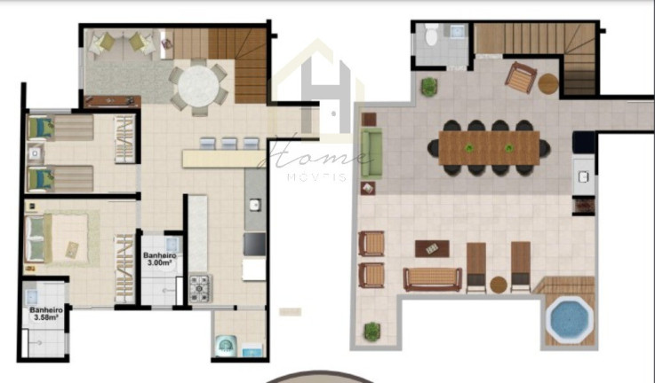 Imagem Cobertura com 2 Quartos à Venda, 121 m² em Vila Assunção - Santo André