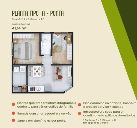 Imagem Apartamento com 2 Quartos à Venda, 43 m² em Vargem Grande - Curitiba