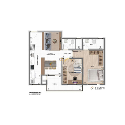 Imagem Apartamento com 3 Quartos à Venda, 73 m² em Centro - Pinhais