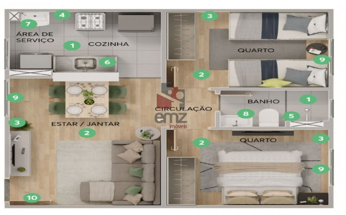 Imagem Apartamento com 2 Quartos à Venda, 40 m² em Panamá - Campo Grande