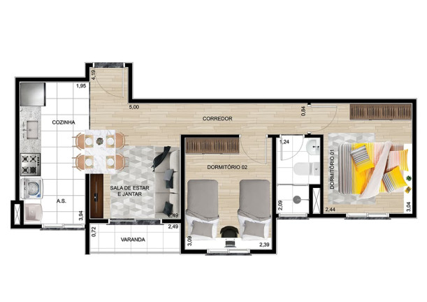Imagem Apartamento com 2 Quartos à Venda, em Laranjeiras - Caieiras Imagem Apartamento com 2 Quartos à Venda, em Laranjeiras - Caieiras