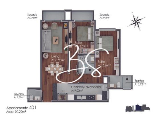 Imagem Apartamento com 2 Quartos à Venda, 90 m² em Avenida Central - Gramado