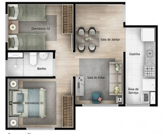 Imagem Imóvel com 2 Quartos à Venda, 42 m² em Bonsucesso - Guarulhos
