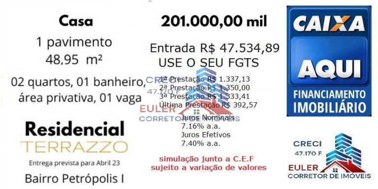 Imagem Casa com 2 Quartos à Venda, 83 m² em Petrópolis - Santa Luzia