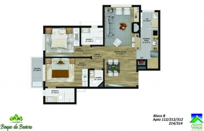 Imagem Apartamento com 2 Quartos à Venda, 103 m² em Bavária - Gramado