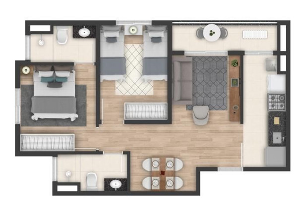 Imagem Apartamento com 2 Quartos à Venda, 51 m² em Vila Carvalho - Sorocaba Imagem Apartamento com 2 Quartos à Venda, 51 m² em Vila Carvalho - Sorocaba