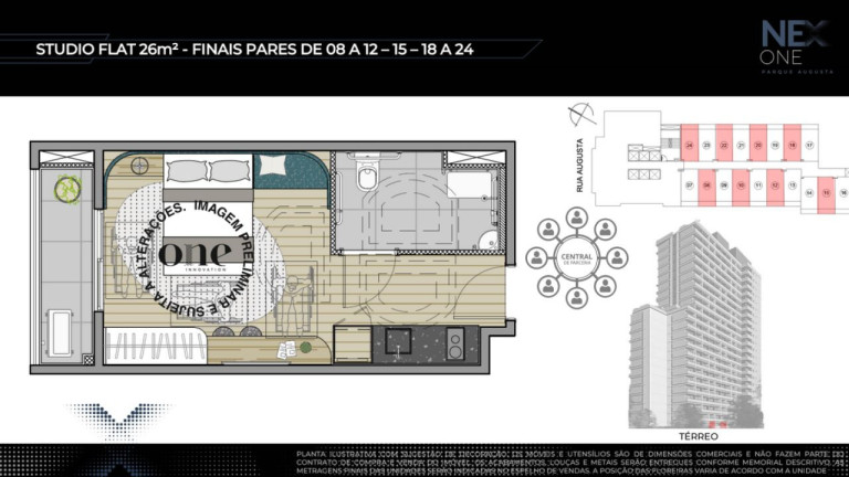 Imagem Flat à Venda, 26 m² em Consolação - São Paulo Imagem Flat à Venda, 26 m² em Consolação - São Paulo