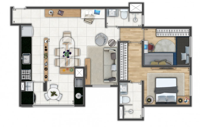 Imagem Apartamento com 2 Quartos à Venda, 62 m² em Vila Assunção - Santo André Imagem Apartamento com 2 Quartos à Venda, 62 m² em Vila Assunção - Santo André