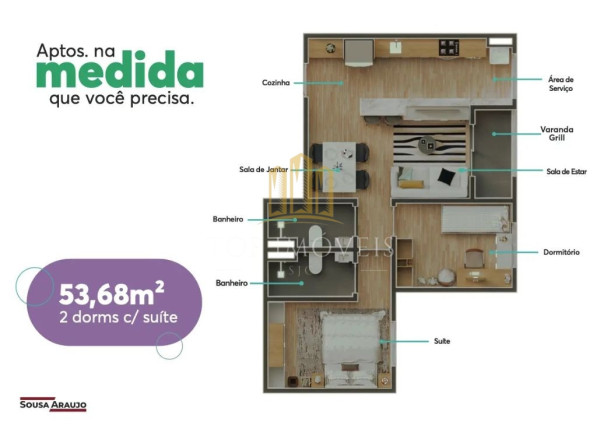 Imagem Apartamento com 2 Quartos à Venda, 52 m² em Jardim Marcondes - Jacareí Imagem Apartamento com 2 Quartos à Venda, 52 m² em Jardim Marcondes - Jacareí