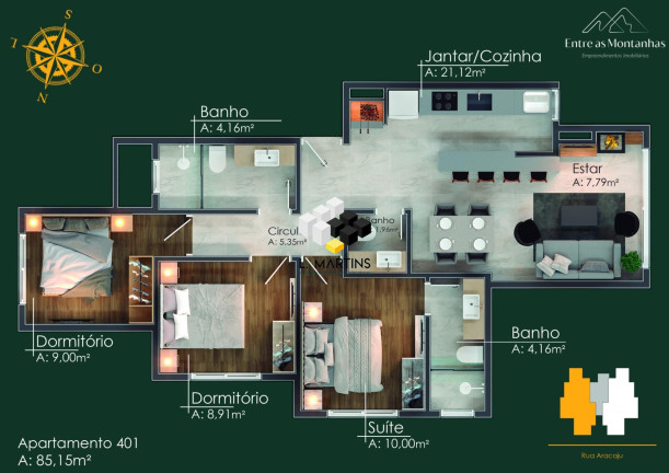 Imagem Apartamento com 1 Quarto à Venda, 46 m² em Moura - Gramado Imagem Apartamento com 1 Quarto à Venda, 46 m² em Moura - Gramado