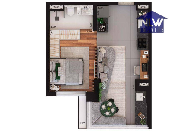 Apartamento com 1 Quarto à Venda, 37 m² em Vila Anglo Brasileira - São Paulo