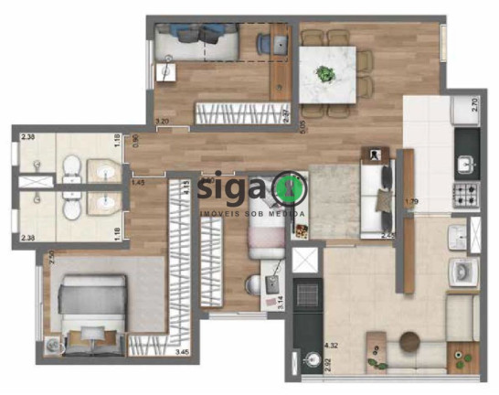 Imagem Apartamento com 3 Quartos à Venda, 76 m² em Morumbi - São Paulo Imagem Apartamento com 3 Quartos à Venda, 76 m² em Morumbi - São Paulo