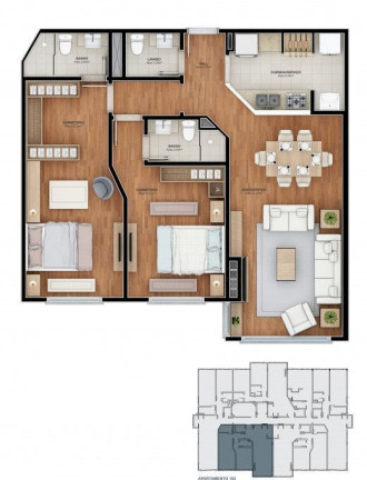 Imagem Apartamento com 2 Quartos à Venda, 77 m² em Lagos Do Bosque - Gramado Imagem Apartamento com 2 Quartos à Venda, 77 m² em Lagos Do Bosque - Gramado