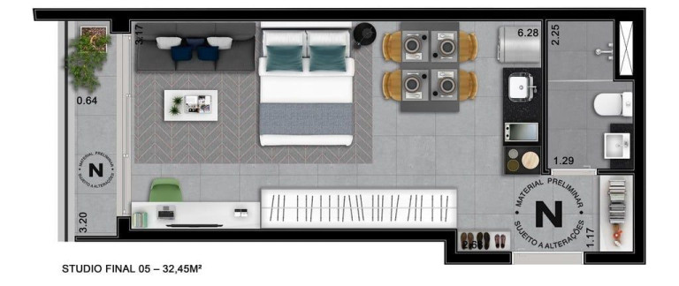 Imagem Studio com 1 Quarto à Venda, 20 m² em Consolação - São Paulo Imagem Studio com 1 Quarto à Venda, 20 m² em Consolação - São Paulo