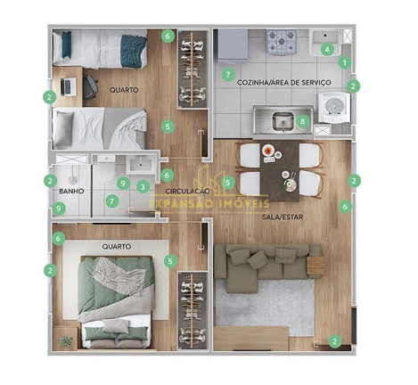 Imagem Apartamento com 2 Quartos à Venda, 44 m² em Forquilhas - São José Imagem Apartamento com 2 Quartos à Venda, 44 m² em Forquilhas - São José