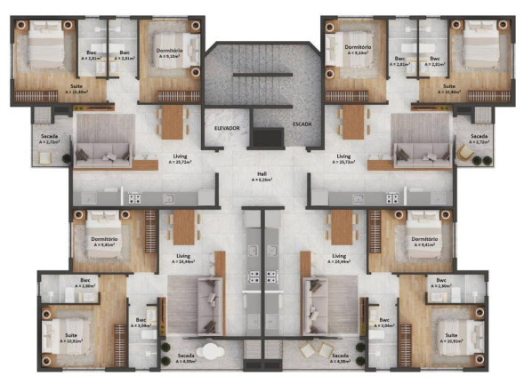 Imagem Apartamento com 2 Quartos à Venda, 61 m² em Centro - Balneário Camboriú