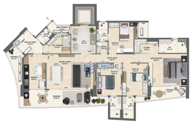Imagem Apartamento com 4 Quartos à Venda, 141 m² em Fátima - Fortaleza Imagem Apartamento com 4 Quartos à Venda, 141 m² em Fátima - Fortaleza