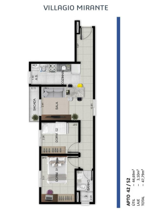 Imagem Apartamento com 2 Quartos à Venda, 47 m² em Vila Jaguara - São Paulo
