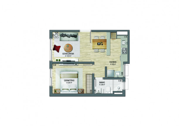 Imagem Apartamento com 1 Quarto à Venda, 41 m² em Menino Deus - Porto Alegre