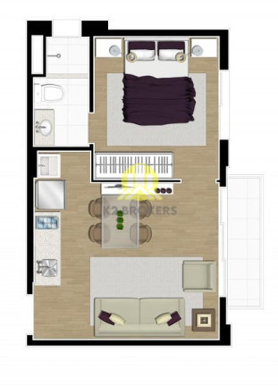 Apartamento com 1 Quarto à Venda, 32 m² em Portão - Curitiba