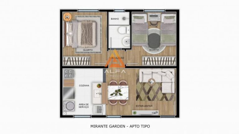 Imagem Apartamento com 2 Quartos à Venda, 44 m²