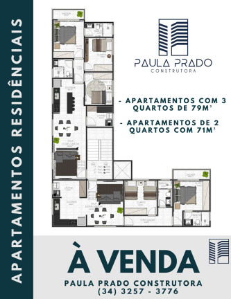 Imagem Apartamento com 3 Quartos à Venda, 79 m² em Jardim Patrícia - Uberlândia Imagem Apartamento com 3 Quartos à Venda, 79 m² em Jardim Patrícia - Uberlândia