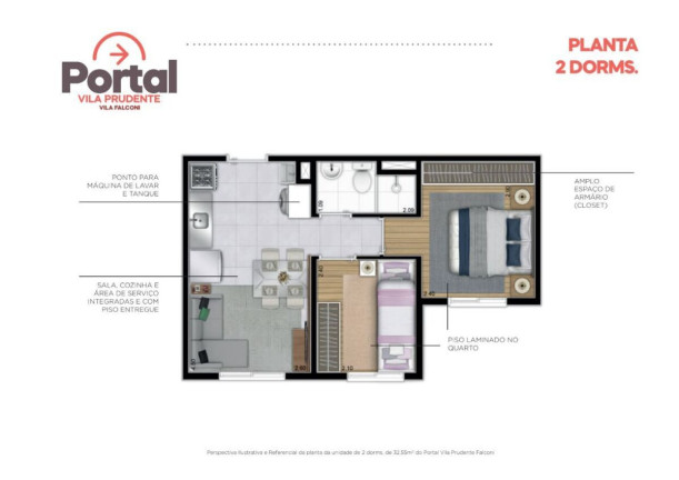 Imagem Apartamento com 2 Quartos à Venda, 32 m² em Vila Prudente - São Paulo