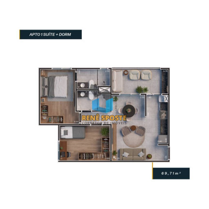 Imagem Apartamento com 1 Quarto à Venda, 64 m² em Palu - São Pedro