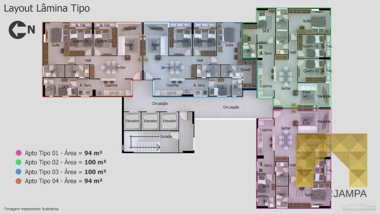 Imagem Apartamento com 3 Quartos à Venda, 94 m² em Bancários - João Pessoa Imagem Apartamento com 3 Quartos à Venda, 94 m² em Bancários - João Pessoa