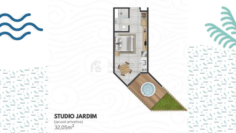 Apartamento com 1 Quarto à Venda, 32 m² em Carneiros - Tamandaré