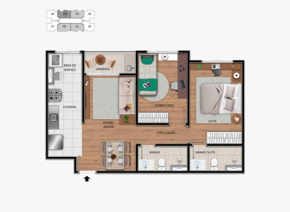 Imagem Imóvel com 2 Quartos à Venda, 55 m² em Centro - Hortolândia