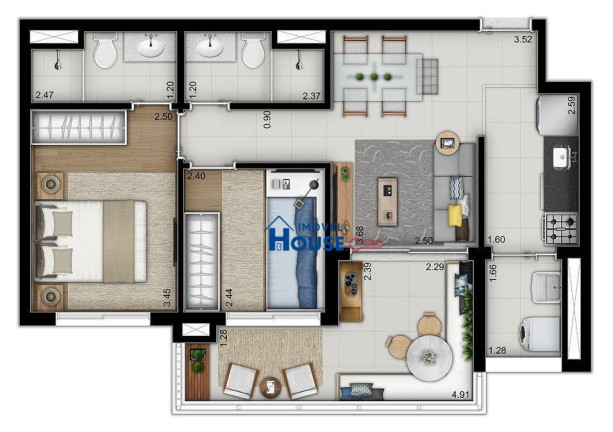 Imagem Apartamento com 2 Quartos à Venda, 59 m² em Perdizes - São Paulo Imagem Apartamento com 2 Quartos à Venda, 59 m² em Perdizes - São Paulo