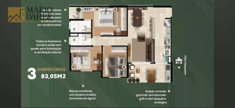 Imagem Apartamento com 3 Quartos à Venda, 83 m² em Centro - Jacareí Imagem Apartamento com 3 Quartos à Venda, 83 m² em Centro - Jacareí